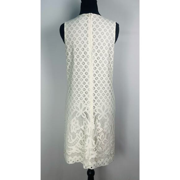 CeCe Cream Lace Sleeveless Shift Dress Size 6 - Picture 2 of 7